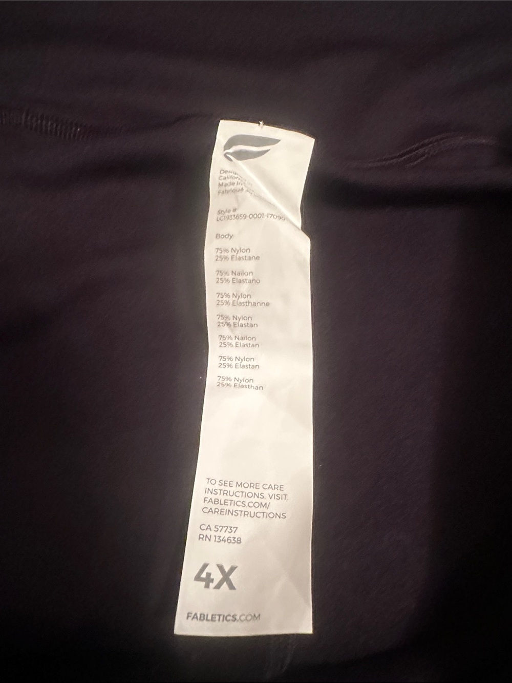 Fabletics Deep Black High-Rise Capri Leggings (4X) - Picture 2 of 3